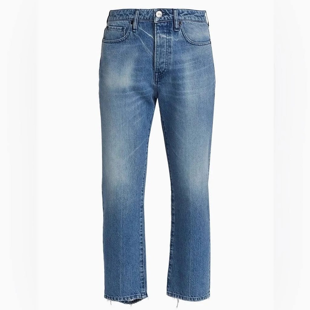 3x1 Sabina Girlfriend Cropped Mid Rise Jeans Charter Blue Size 25 31-W32038